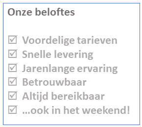 Onze beloftes